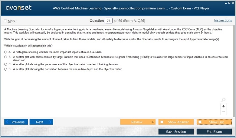 AWS Certified Machine Learning - Specialty Premium VCE Screenshot #4